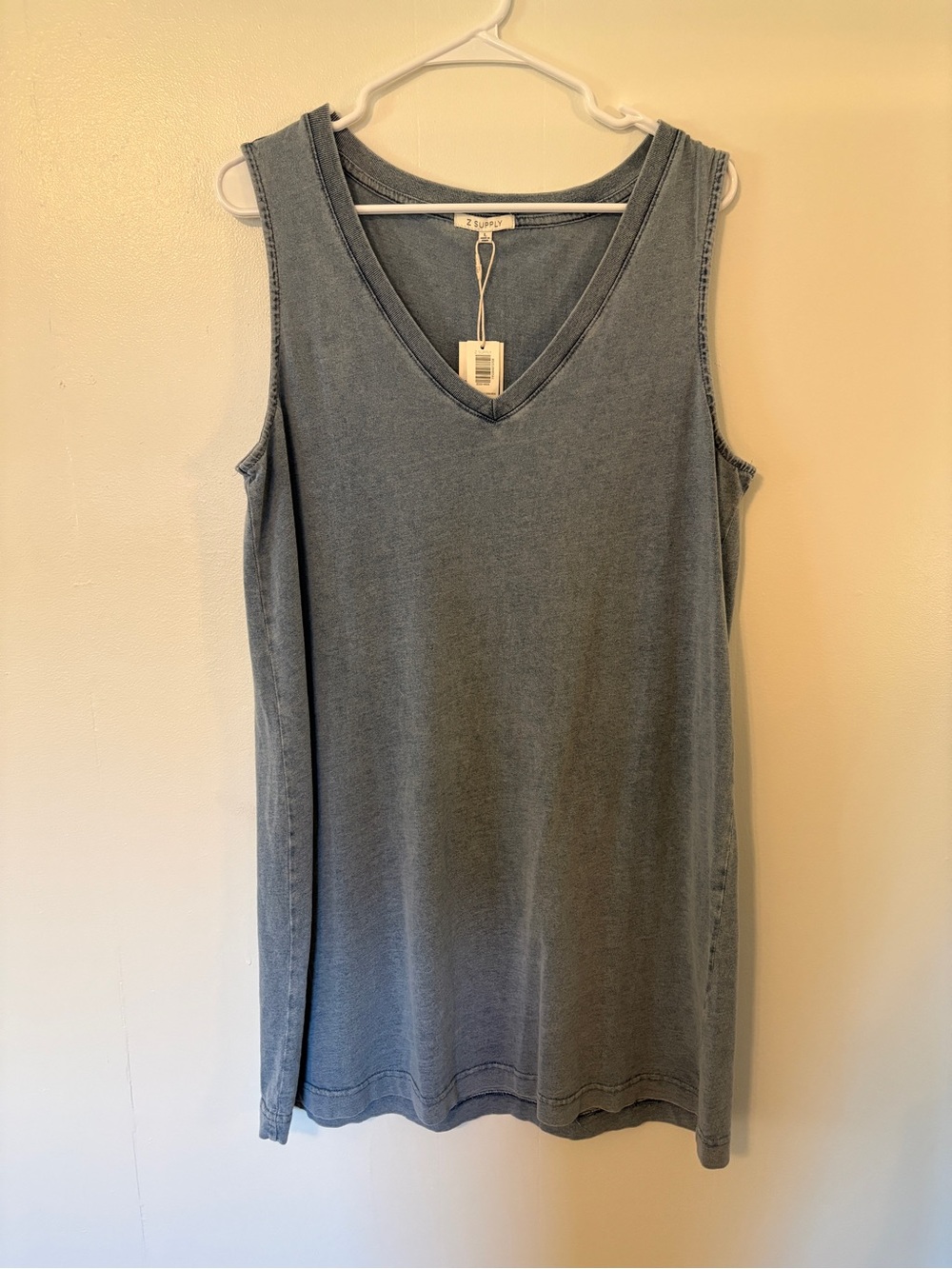 NWT Cotton Washed Blue Z Supply Tank Dress
